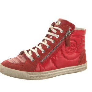 Chanel Red High-Top Sneakers 2014